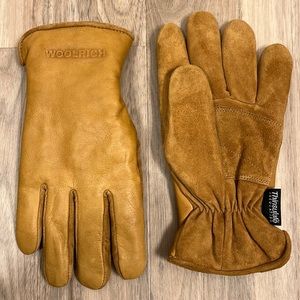 Men’s Woolrich John Rich and Bros Fully Lined Tan Leather & Suede Gloves